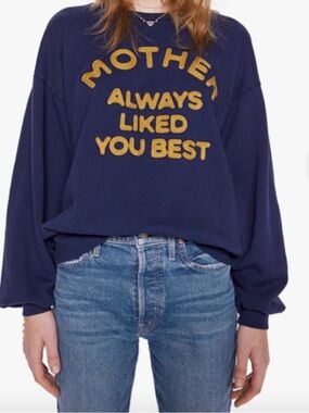 MOTHER Navy Crewneck Sweatshirt